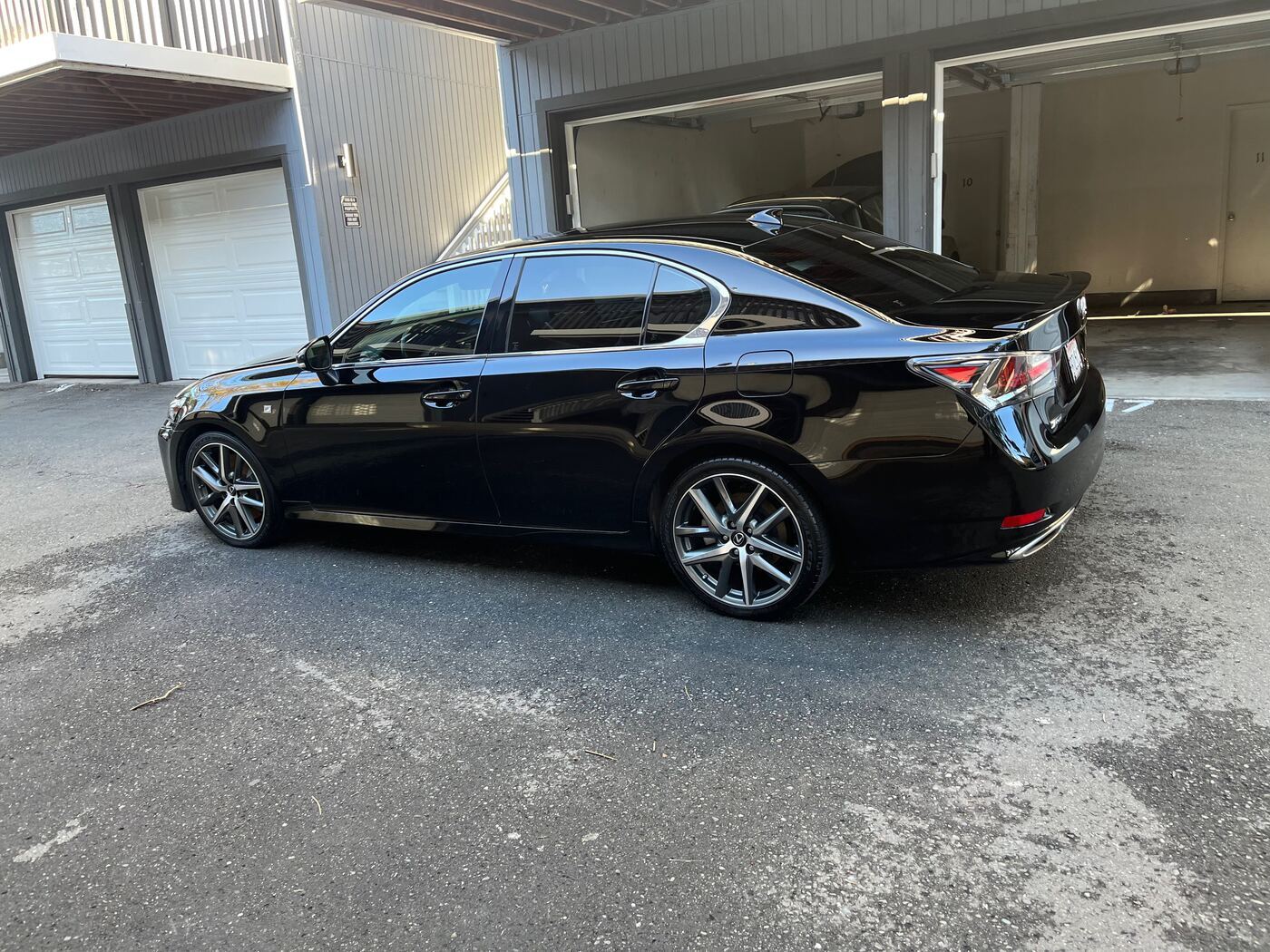 Black Lexus GS F-Sport after detailing