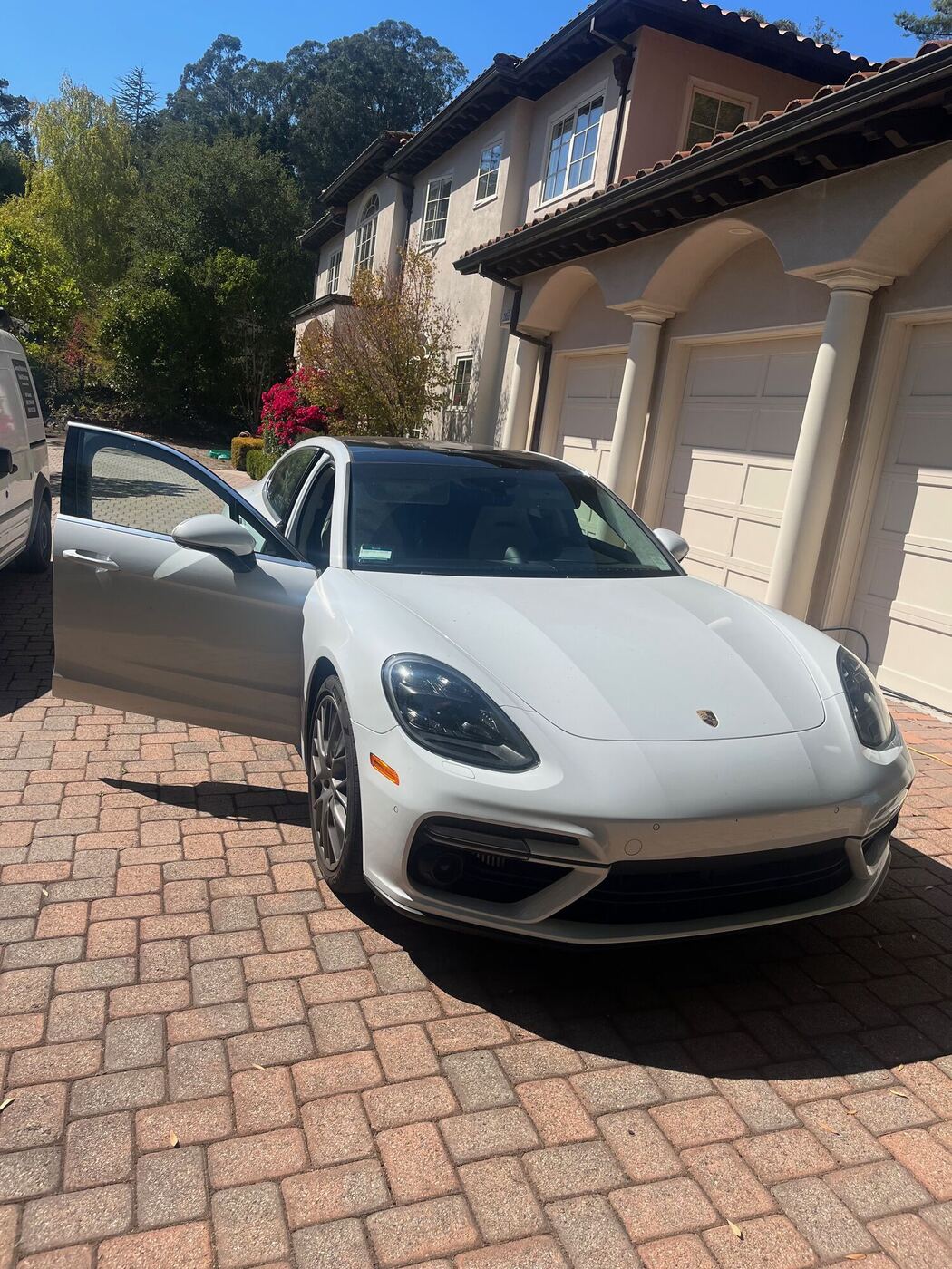 White Porsche Panamera after detailing