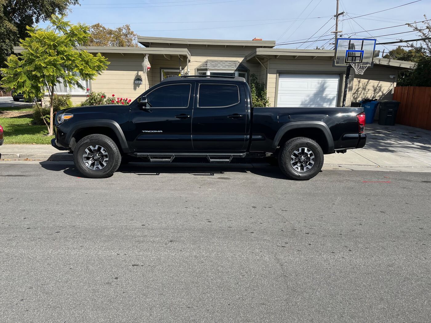 Black Toyota Tacoma after detailing